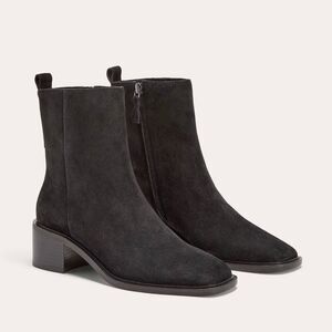 Everlane The City Boot in Black Suede Square Toe Size 7.5 New